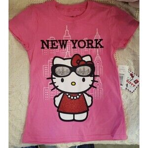 NWT Kids Hello Kitty New York Pink Shirt S 6/6X FREE U.S. SHIPPING!